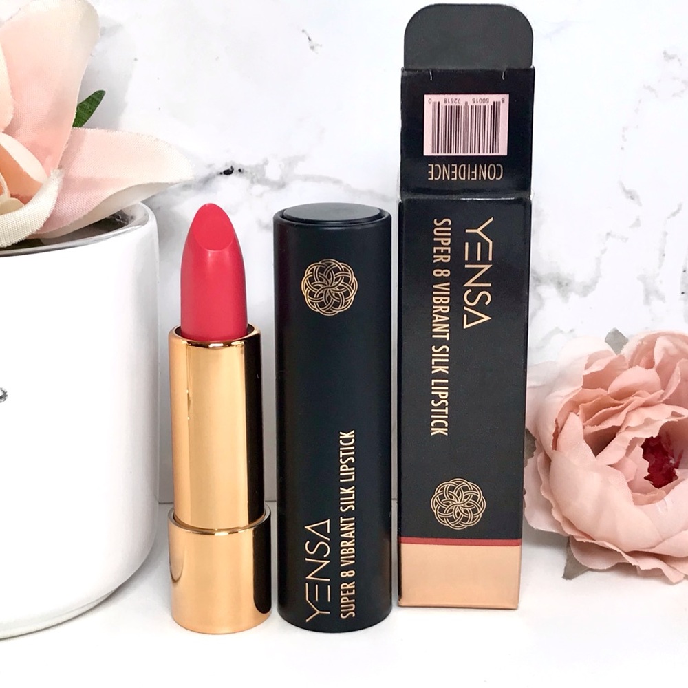 💜 2/$29! YENSA Beauty Super 8 Vibrant Silk Lipstick in CONFIDENCE Coral *BNIB